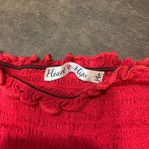 Off the shoulder red crop top